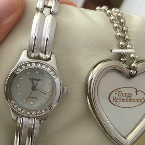 Danbury Things Remembered Watch and Heart picture holder.  NEW